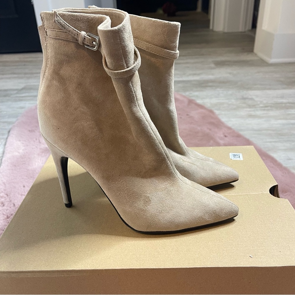 Reiss Ashton pointed toe heel suede boots